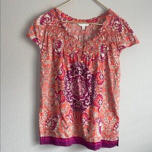Croft & Barrow Multicolored Paisley Blouse